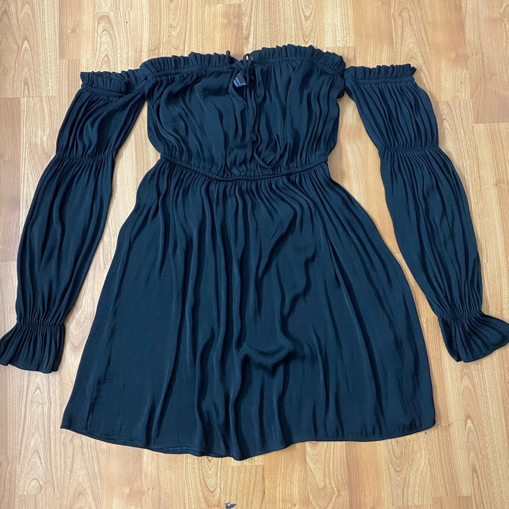 silky black dress